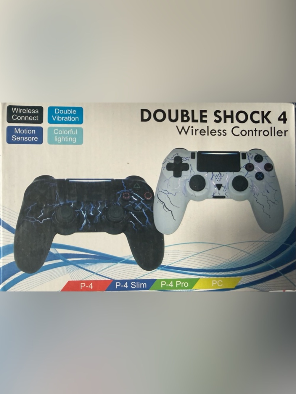 Wireless Controller - Black & White Lightning PS4 2 Pack Dual Shock Controllers